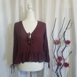 American Eagle Long-Sleeve Blouse Size XS